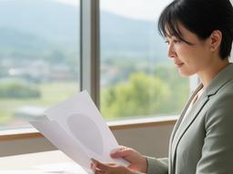 窓辺で顧客資料を読むMiyasato 早瀬